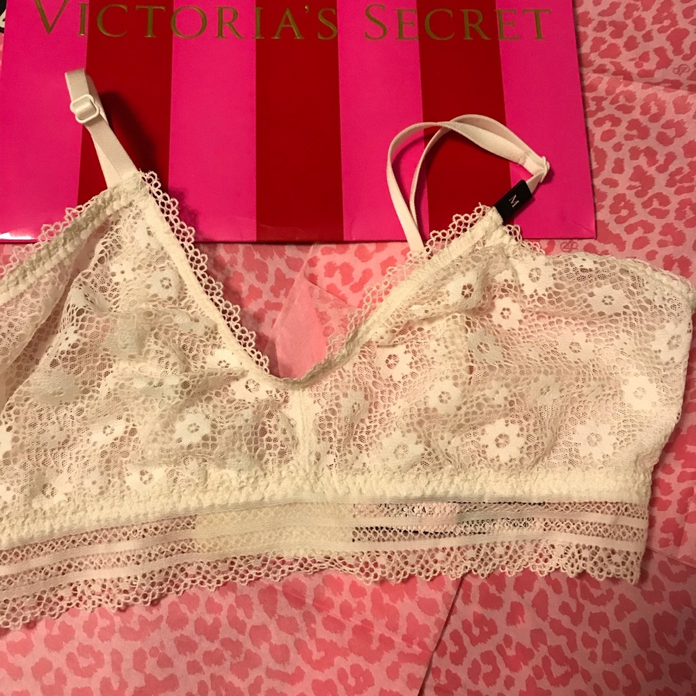Victoria's Secret Bralette Lace Bundle Yellow White Size Medium - Picture 7 of 10